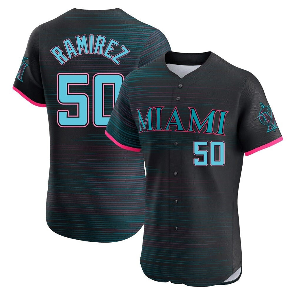Elroe M.Marlins #50 Agustin Ramirez Player Black City Connect Home Limited Elite Stitched Jerseys