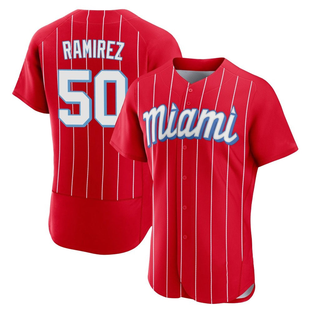 Elroe M.Marlins #50 Agustin Ramirez Player Red City Connect Home Limited Elite Stitched Jerseys
