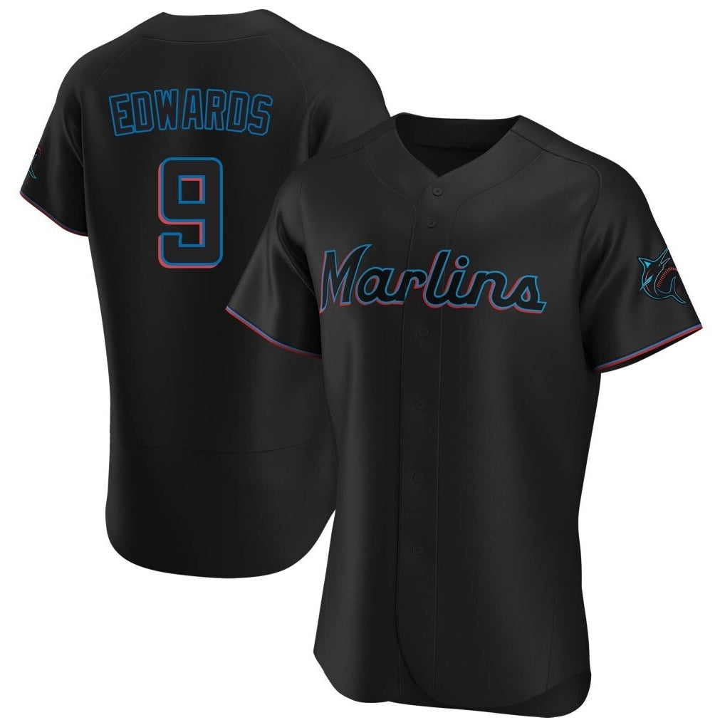 Elroe M.Marlins #9 Xavier Edwards Player Black Home Limited Elite Stitched Jerseys