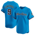 Elroe M.Marlins #9 Xavier Edwards Player Blue Home Limited Stitched Jerseys