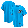 Elroe M.Marlins Blank Player Blue Home Game Stitched Jerseys