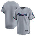 Elroe M.Marlins Blank Player Gray Home Limited Stitched Jerseys