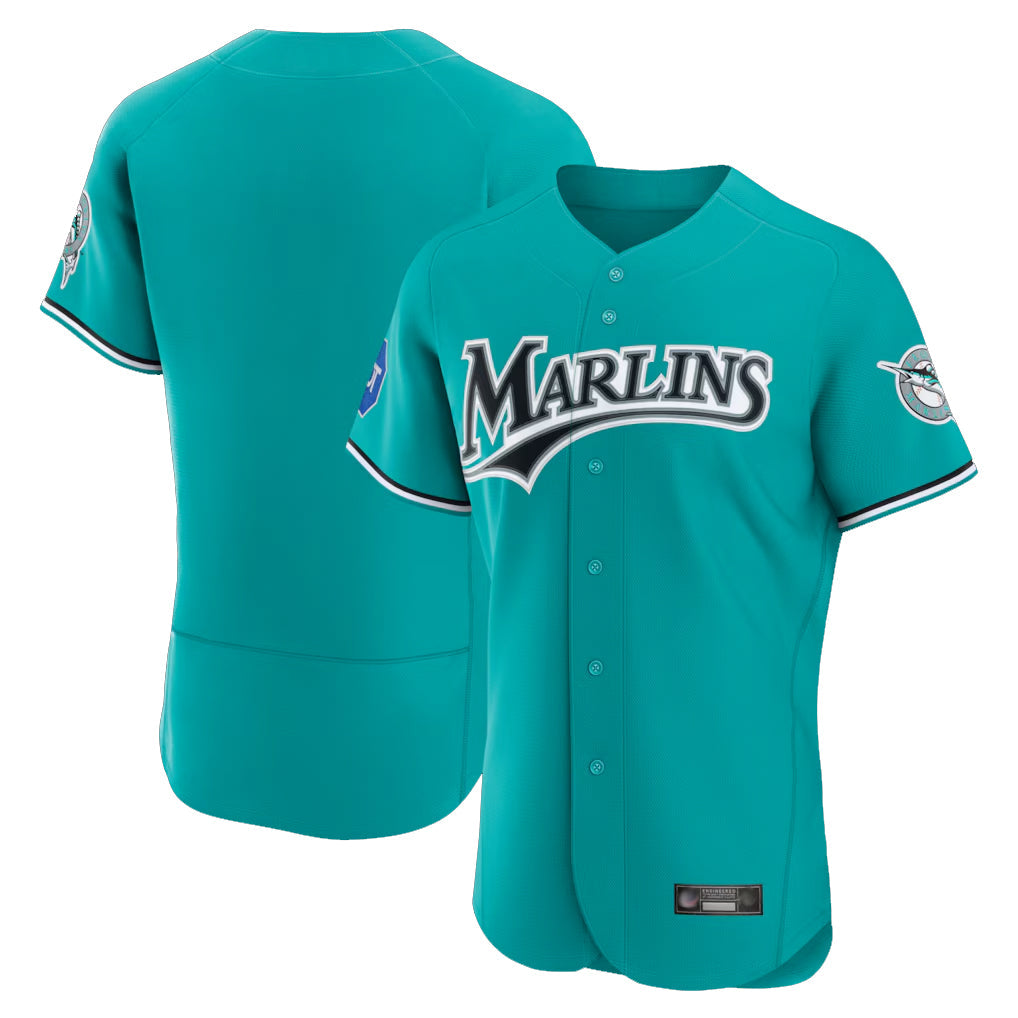 Elroe M.Marlins Blank Player Teal Mitchell & Ness Cooperstown Collection Limited Elite Stitched Jerseys