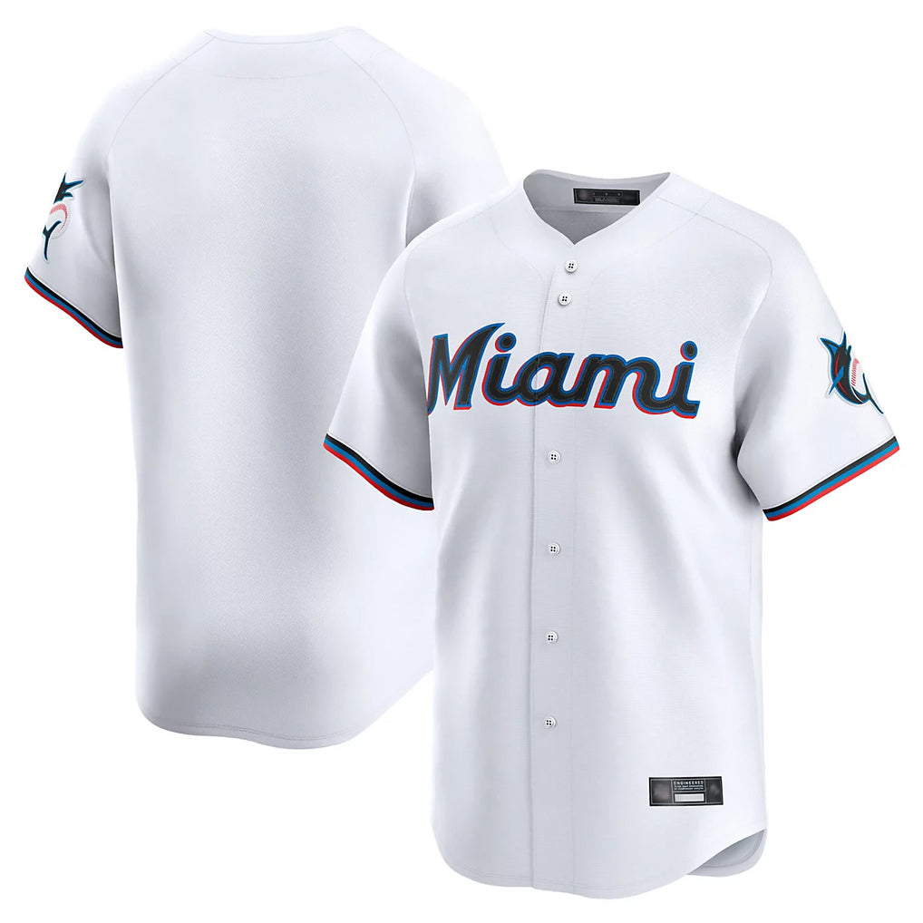 Elroe M.Marlins Blank Player White Home Limited Stitched Jerseys