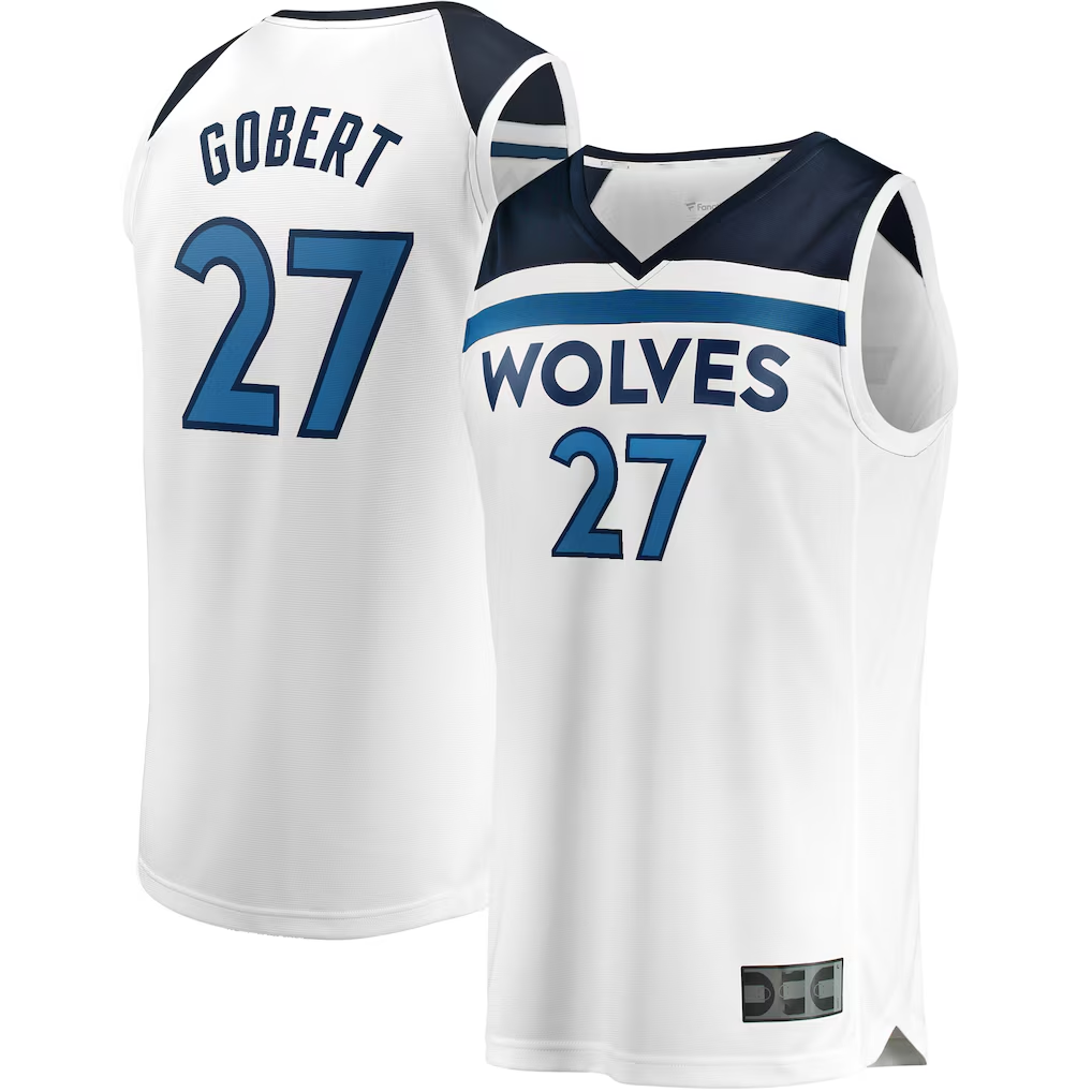 Elroe M.Timberwolves #27 Rudy Gobert White Fast Break Replica Player Stitched Jerseys - Association Edition