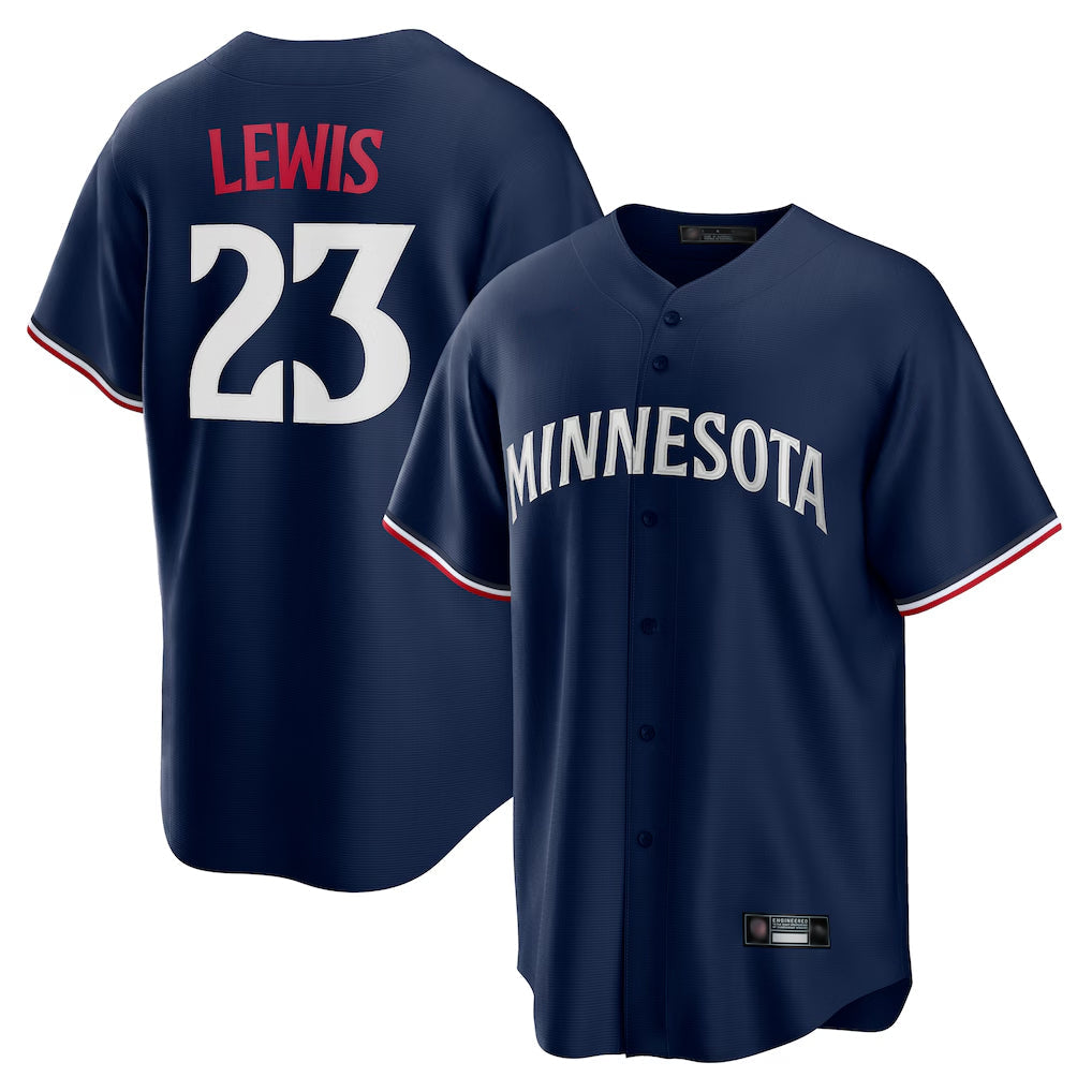 Elroe M.Twins #23 Royce Lewis Player Navy Replica Alternate Home Stitched Jerseys