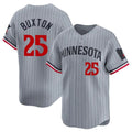 Elroe M.Twins #25 Byron Buxton Player Gray Home Limited Stitched Jerseys