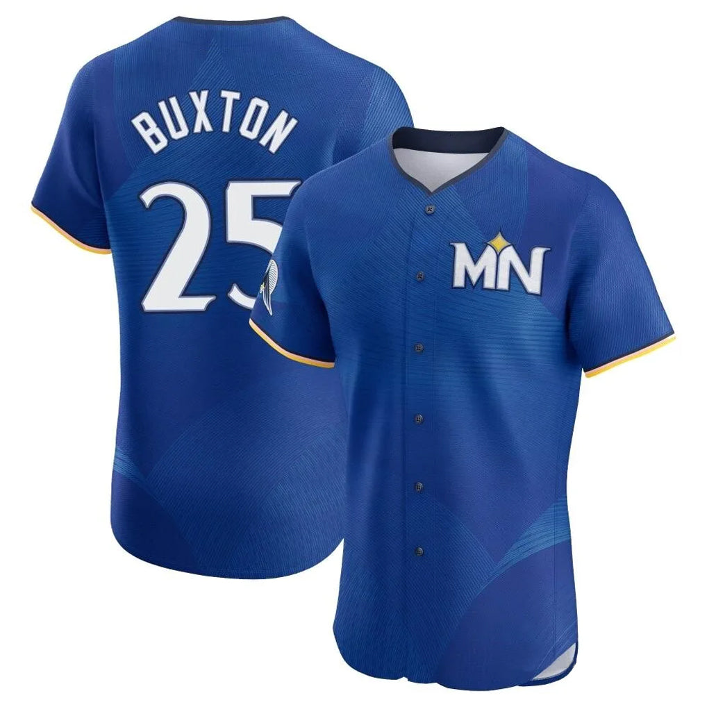 Elroe M.Twins #25 Byron Buxton Player Royal City Connect Limited Elite Home Stitched Jerseys