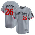 Elroe M.Twins #26 Max Kepler Player Gray Home Limited Stitched Jerseys
