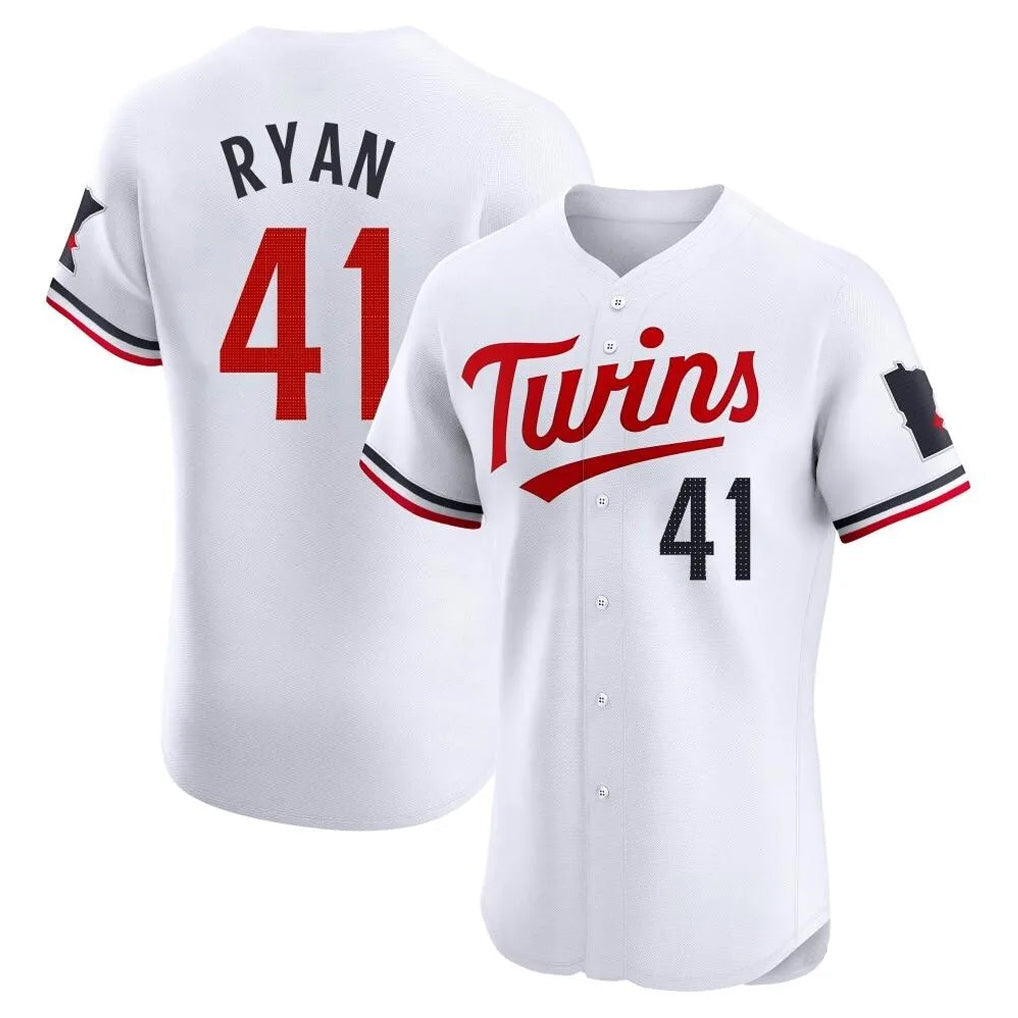 Elroe M.Twins #41 Joe Ryan Player White Home Limited Elite Stitched Jerseys