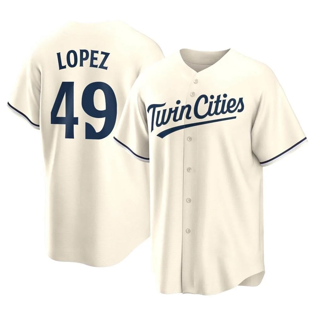 Elroe M.Twins #49 Pablo Lopez Player Cream Game Limited Home Stitched Jerseys