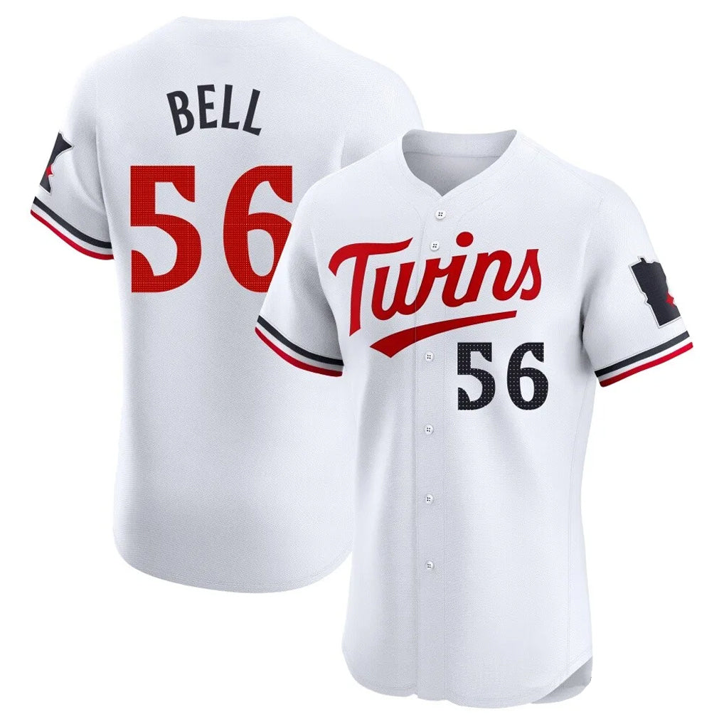 Elroe M.Twins #56 Josh Bell Player White Home Limited Stitched Jerseys