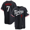 Elroe M.Twins #7 Joe Mauer Player Navy Home Game Stitched Jerseys