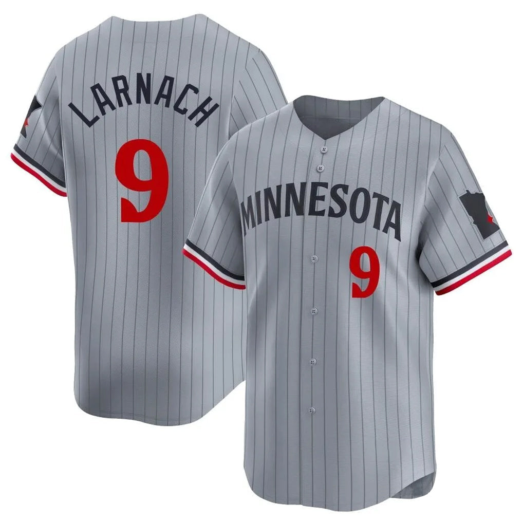 Elroe M.Twins #9 Trevor Larnach Player Gray Home Limited Stitched Jerseys