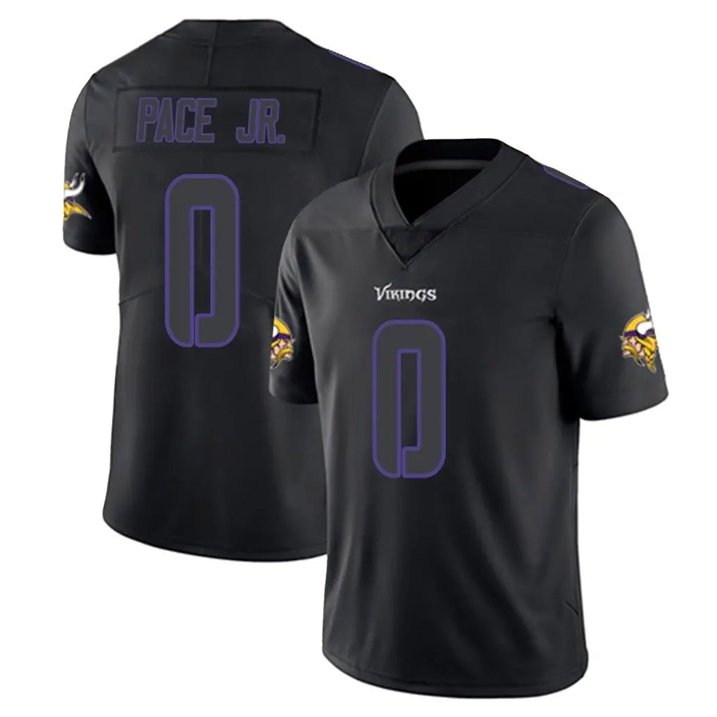 Elroe MN.Vikings #0 Ivan Pace Jr. Player Black Impact LImited Home Game Stitched Jerseys