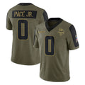 Elroe MN.Vikings #0 Ivan Pace Jr. Player Olive Salute To Service Limited Game Stitched Jerseys