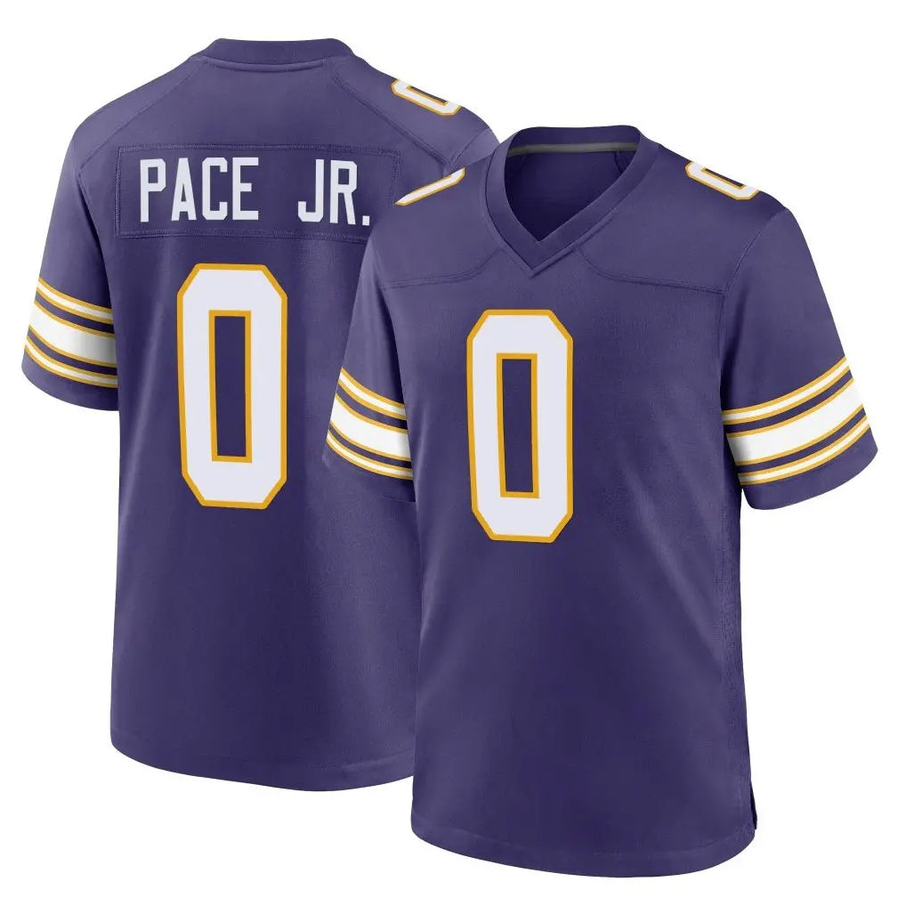Elroe MN.Vikings #0 Ivan Pace Jr. Player Purple Classic Home Game Stitched Jerseys