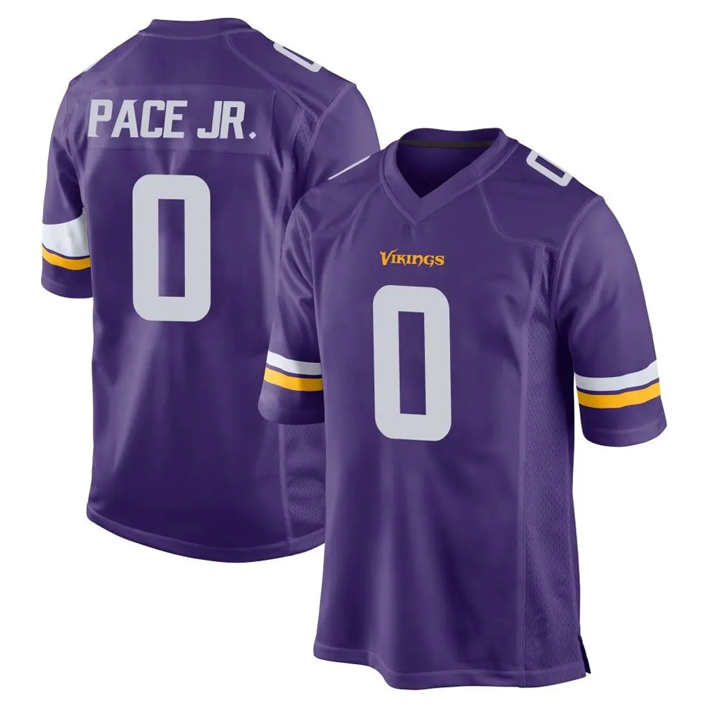 Elroe MN.Vikings #0 Ivan Pace Jr. Player Purple Home Game Stitched Jerseys