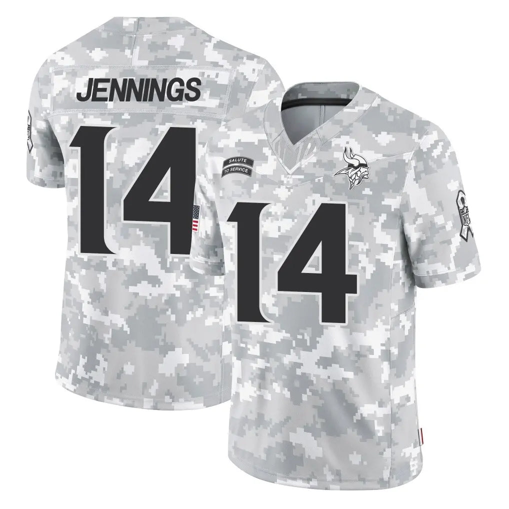 Elroe MN.Vikings #14 Jauan Jennings Player Arctic Camo Salute To Service Limited Game Stitched Jerseys