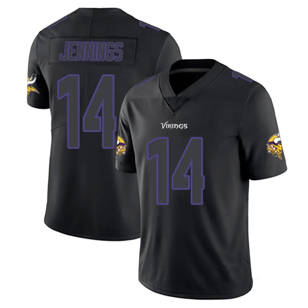 Elroe MN.Vikings #14 Jauan Jennings Player Black Impact LImited Home Game Stitched Jerseys