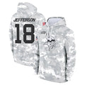 Elroe MN.Vikings #18 Justin Jefferson Player Arctic Camo Salute to Service Pullover Hoodies Limited Game Stitched Jerseys