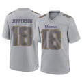 Elroe MN.Vikings #18 Justin Jefferson Player Gray Atmosphere Fashion Home Game Stitched Jerseys