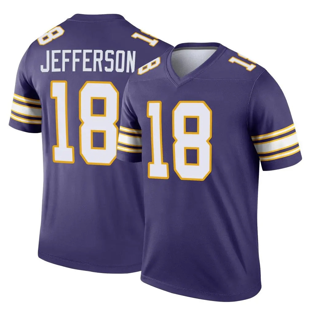 Elroe MN.Vikings #18 Justin Jefferson Player Purple Limited Classic Home Game Stitched Jerseys