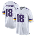 Elroe MN.Vikings #18 Justin Jefferson Player White Home Game Stitched Jerseys