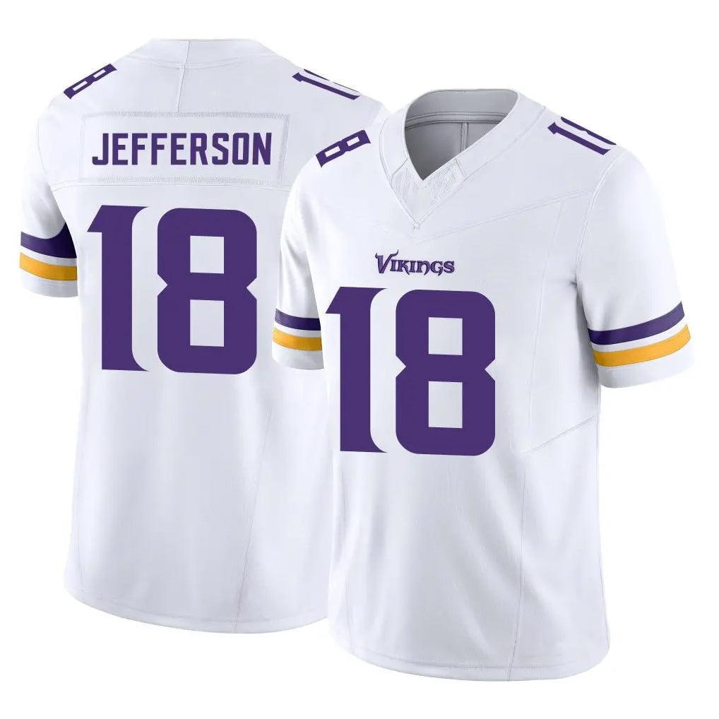 Elroe MN.Vikings #18 Justin Jefferson Player White Limited Vapor F.U.S.E. Home Game Stitched Jerseys