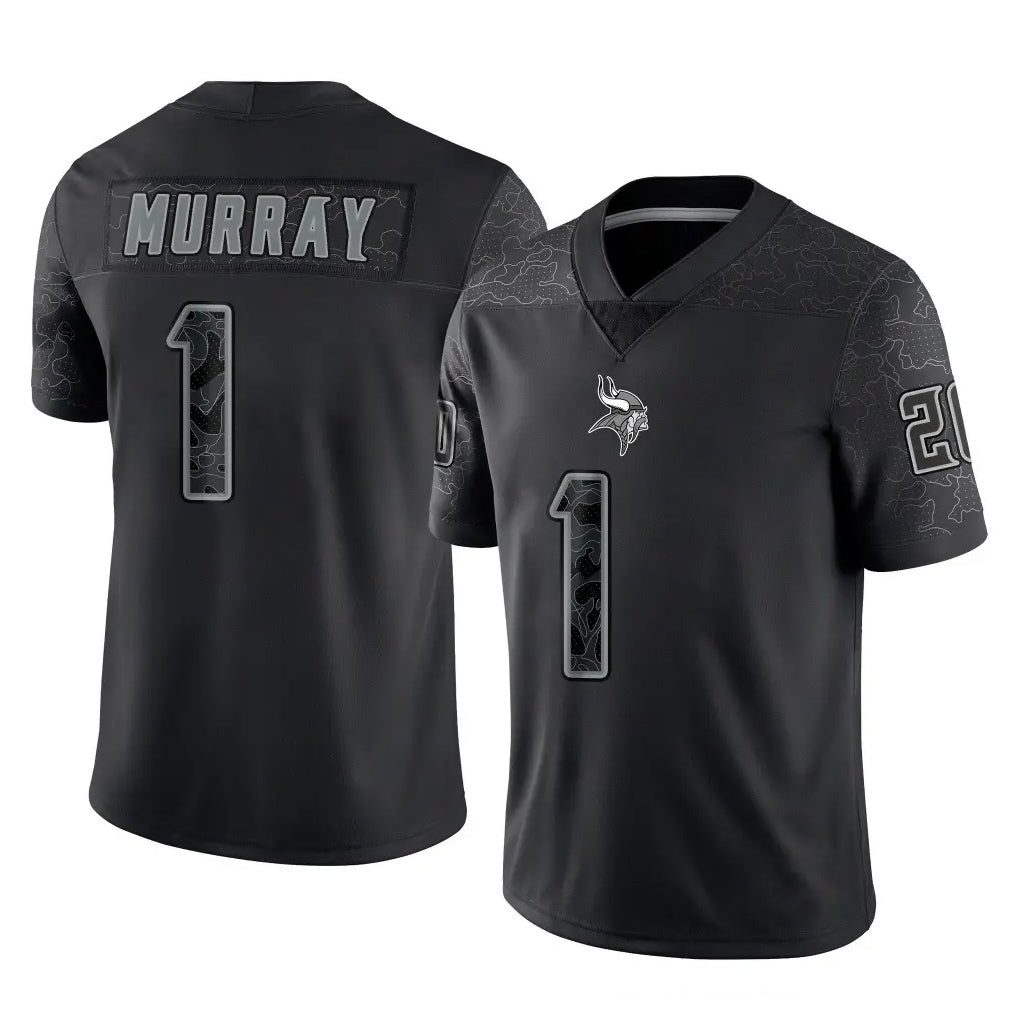 Elroe MN.Vikings #1 Kyler Murray Player Black Reflective LImited Home Game Stitched Jerseys