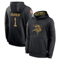 Elroe MN.Vikings #1 Kyler Murray Player Black Salute to Service Hoodies Limited Game Stitched Jerseys