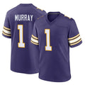 Elroe MN.Vikings #1 Kyler Murray Player Purple Classic Home Game Stitched Jerseys