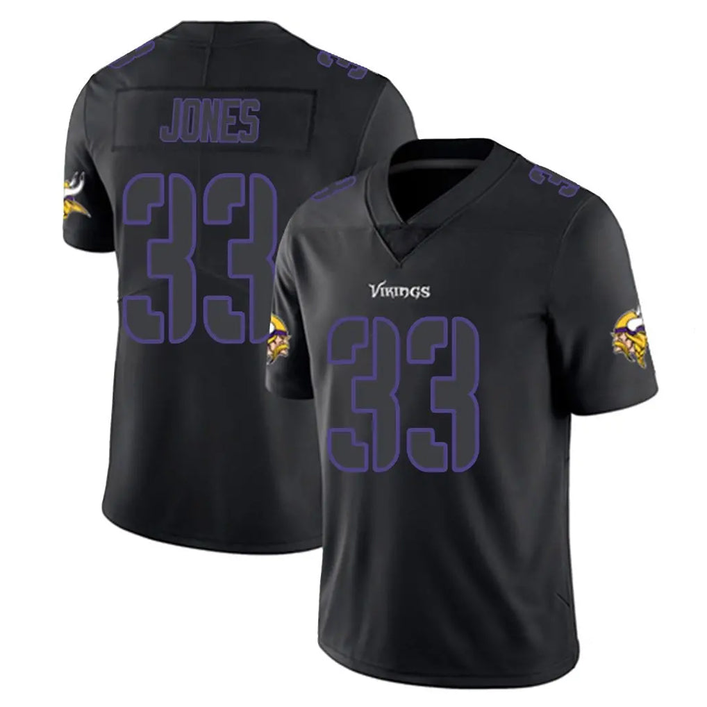 Elroe MN.Vikings #33 Aaron Jones Sr. Player Black Impact LImited Home Game Stitched Jerseys