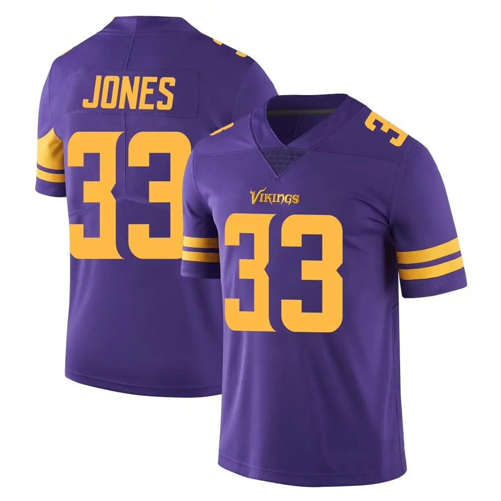 Elroe MN.Vikings #33 Aaron Jones Sr. Player Purple Limited Color Rush Home Game Stitched Jerseys