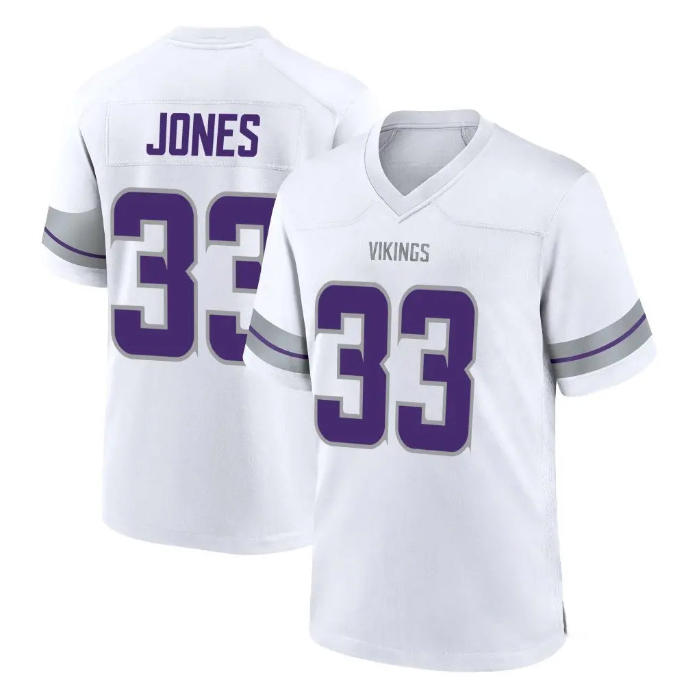 Elroe MN.Vikings #33 Aaron Jones Sr. Player White Alternate Home Game Stitched Jerseys