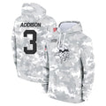 Elroe MN.Vikings #3 Jordan Addison Player Arctic Camo Salute to Service Pullover Hoodies Limited Game Stitched Jerseys