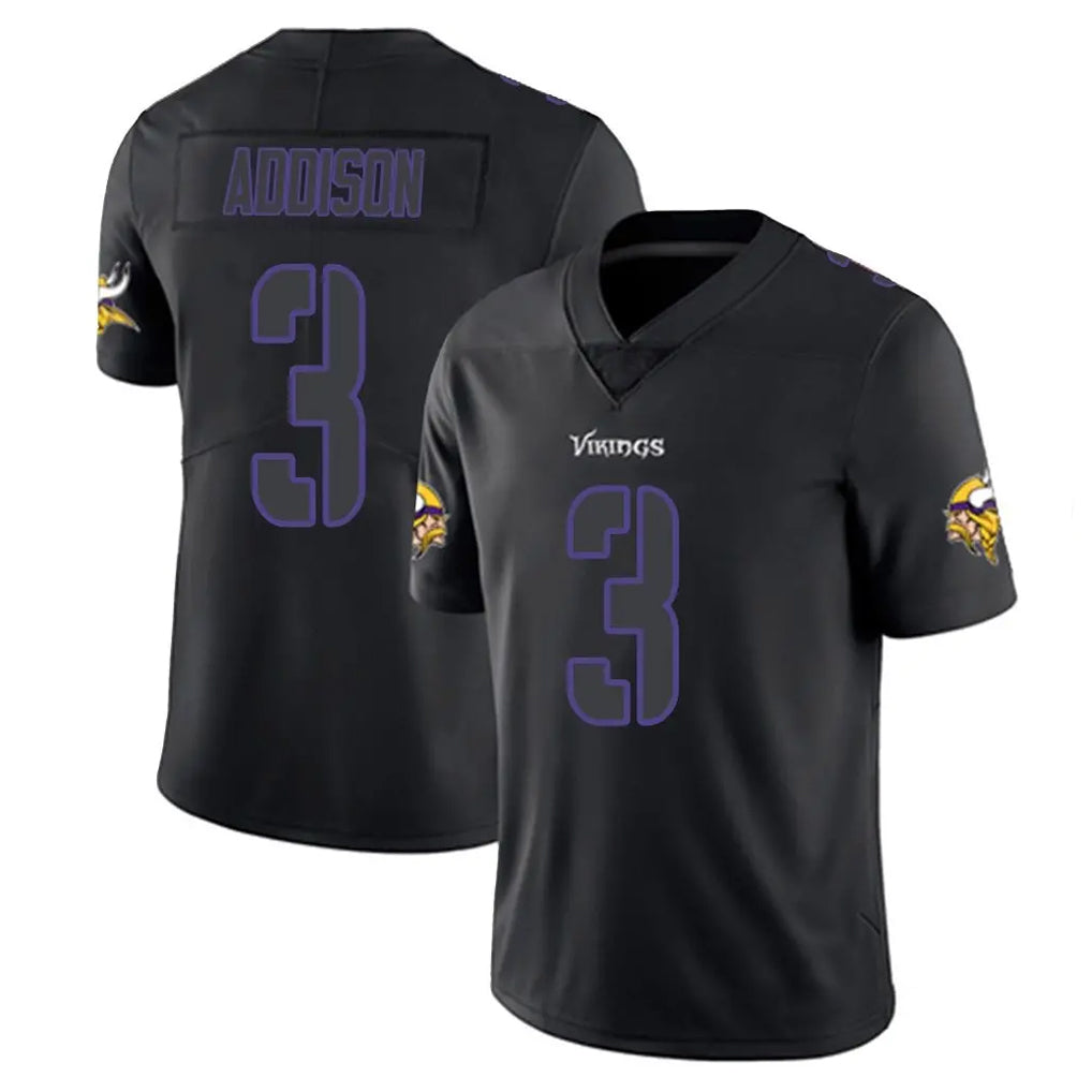 Elroe MN.Vikings #3 Jordan Addison Player Black Impact LImited Home Game Stitched Jerseys