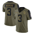 Elroe MN.Vikings #3 Jordan Addison Player Olive Salute To Service Limited Game Stitched Jerseys