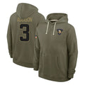 Elroe MN.Vikings #3 Jordan Addison Player Olive Salute to Service Pullover Hoodies Limited Stitched Jerseys