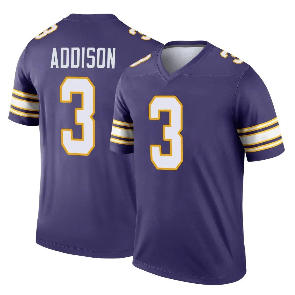 Elroe MN.Vikings #3 Jordan Addison Player Purple Limited Classic Home Game Stitched Jerseys