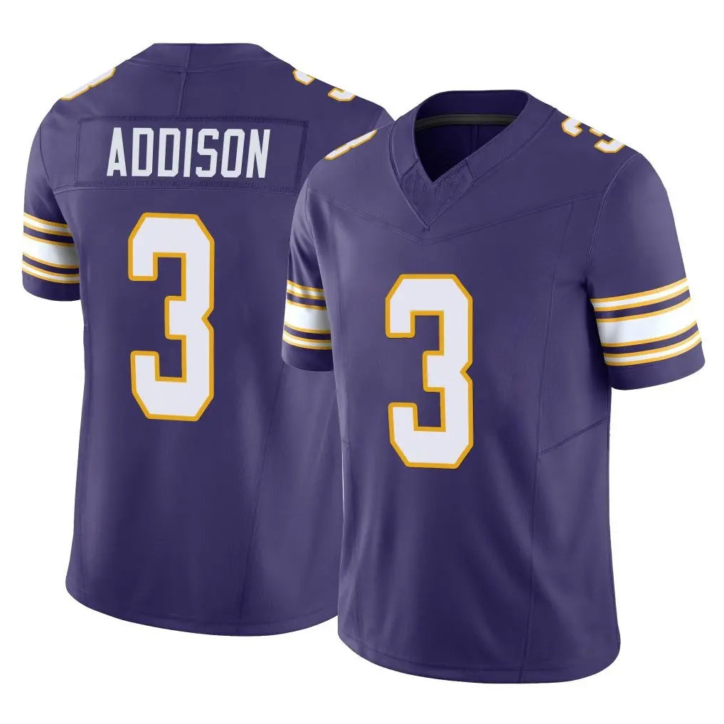 Elroe MN.Vikings #3 Jordan Addison Player Purple Limited Classic Vapor F.U.S.E. Home Game Stitched Jerseys