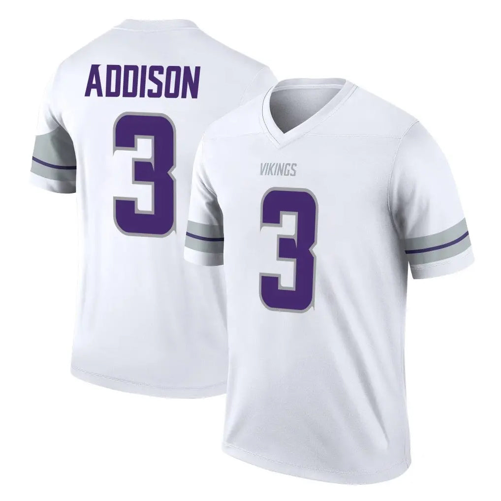 Elroe MN.Vikings #3 Jordan Addison Player White Alternate Legend Home Game Stitched Jerseys