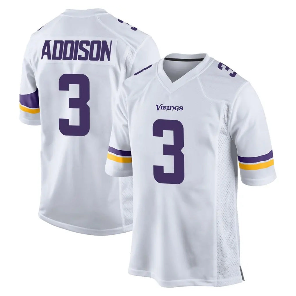 Elroe MN.Vikings #3 Jordan Addison Player White Home Game Stitched Jerseys