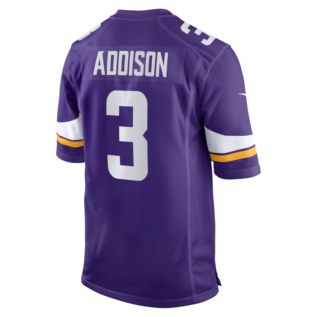 Elroe MN.Vikings #3 Jordan Addison Purple Game Stitched Jerseys
