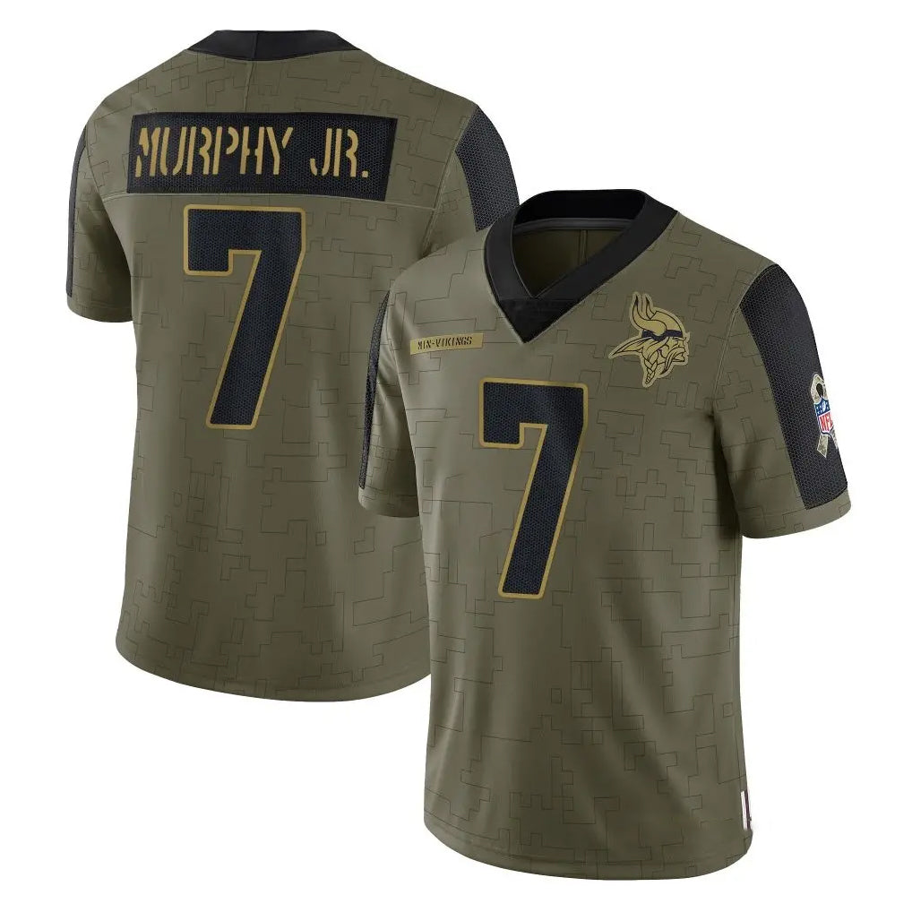 Elroe MN.Vikings #7 Byron Murphy Jr. Player Olive Salute To Service Limited Game Stitched Jerseys