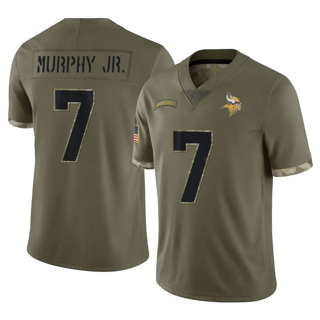 Elroe MN.Vikings #7 Byron Murphy Jr. Player Olive Salute To Service Limited Stitched Jerseys
