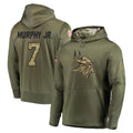 Elroe MN.Vikings #7 Byron Murphy Jr. Player Olive Salute to Service Pullover Hoodies Home Game Stitched Jerseys