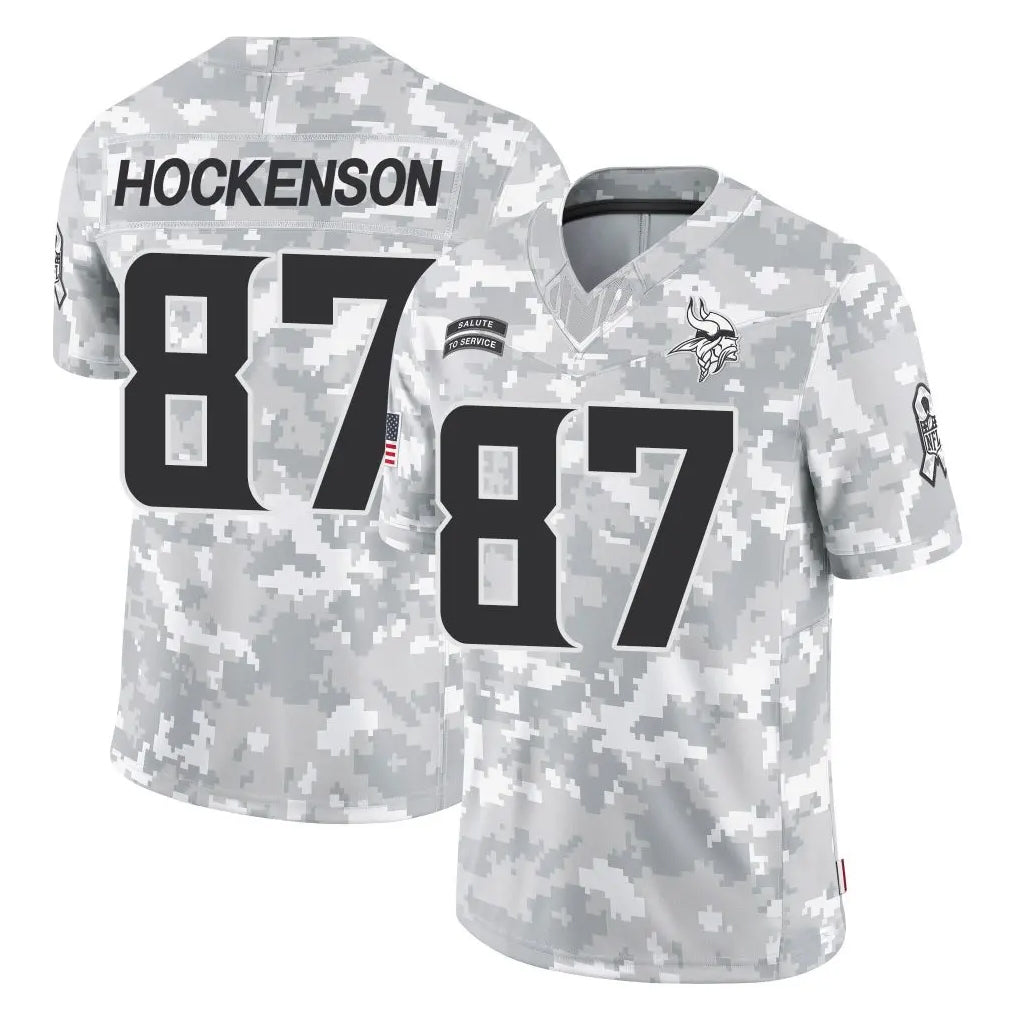 Elroe MN.Vikings #87 T.J. Hockenson Player Arctic Camo Salute To Service Limited Game Stitched Jerseys