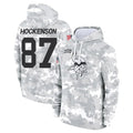 Elroe MN.Vikings #87 T.J. Hockenson Player Arctic Camo Salute to Service Pullover Hoodies Limited Game Stitched Jerseys