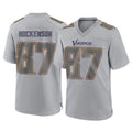 Elroe MN.Vikings #87 T.J. Hockenson Player Gray Atmosphere Fashion Home Game Stitched Jerseys